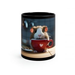 11oz Black Mug featuring cute Guinea pig