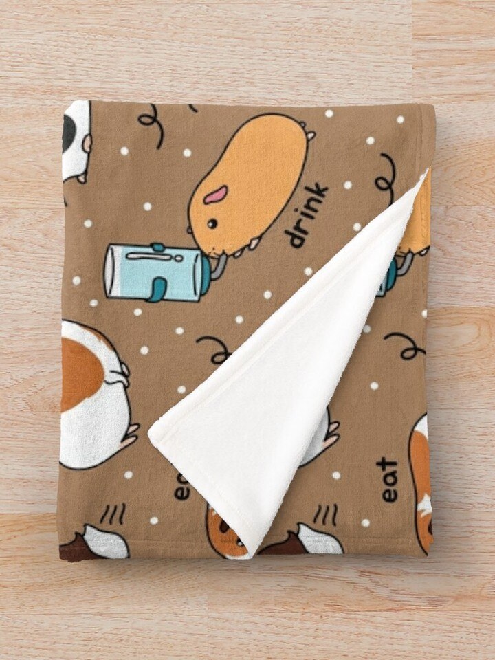 Guinea Pig Throw Blanket Comforter - Brown Background - Image 5